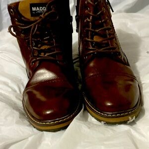 A new pair of boots made by Steve Madden